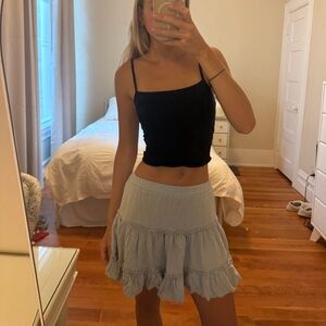 Princess Polly Light Blue Ruffle Skirt (size 4)